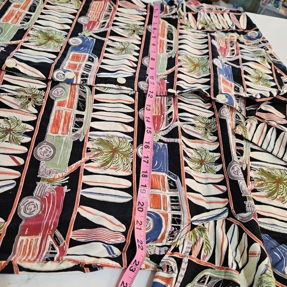 Line Two Vintage Shirt Women's XL Hawaiian Surfboard Rockabilly 50's - Picture 7 of 9